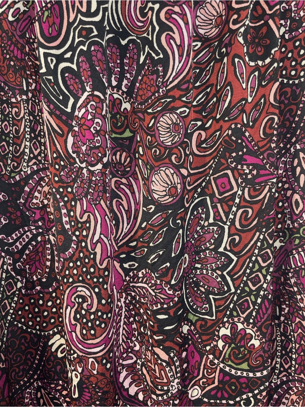 Maeve Anthropologie Maroon Paisley Maxi Dress XS Boho short Sleeve muumuu tiered - Picture 5 of 13